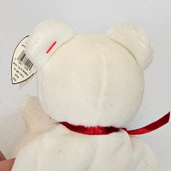 VTG 1993 TY Beanie Babies Collection "Valentino" White Teddy Bear Collectible - Picture 13 of 15